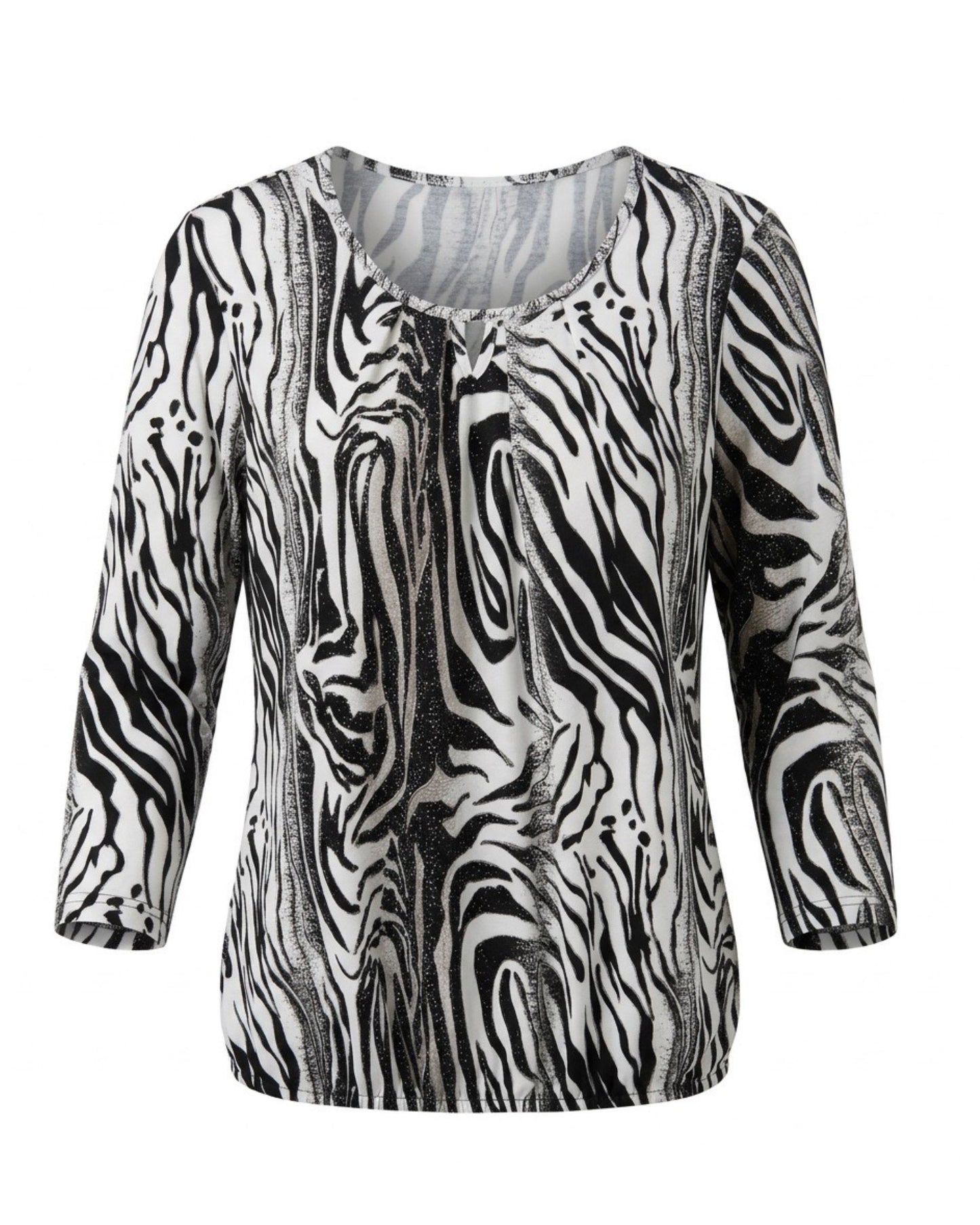 Damesshirt met driekwartmouwen van zachte viscose – Marijke Mode.
