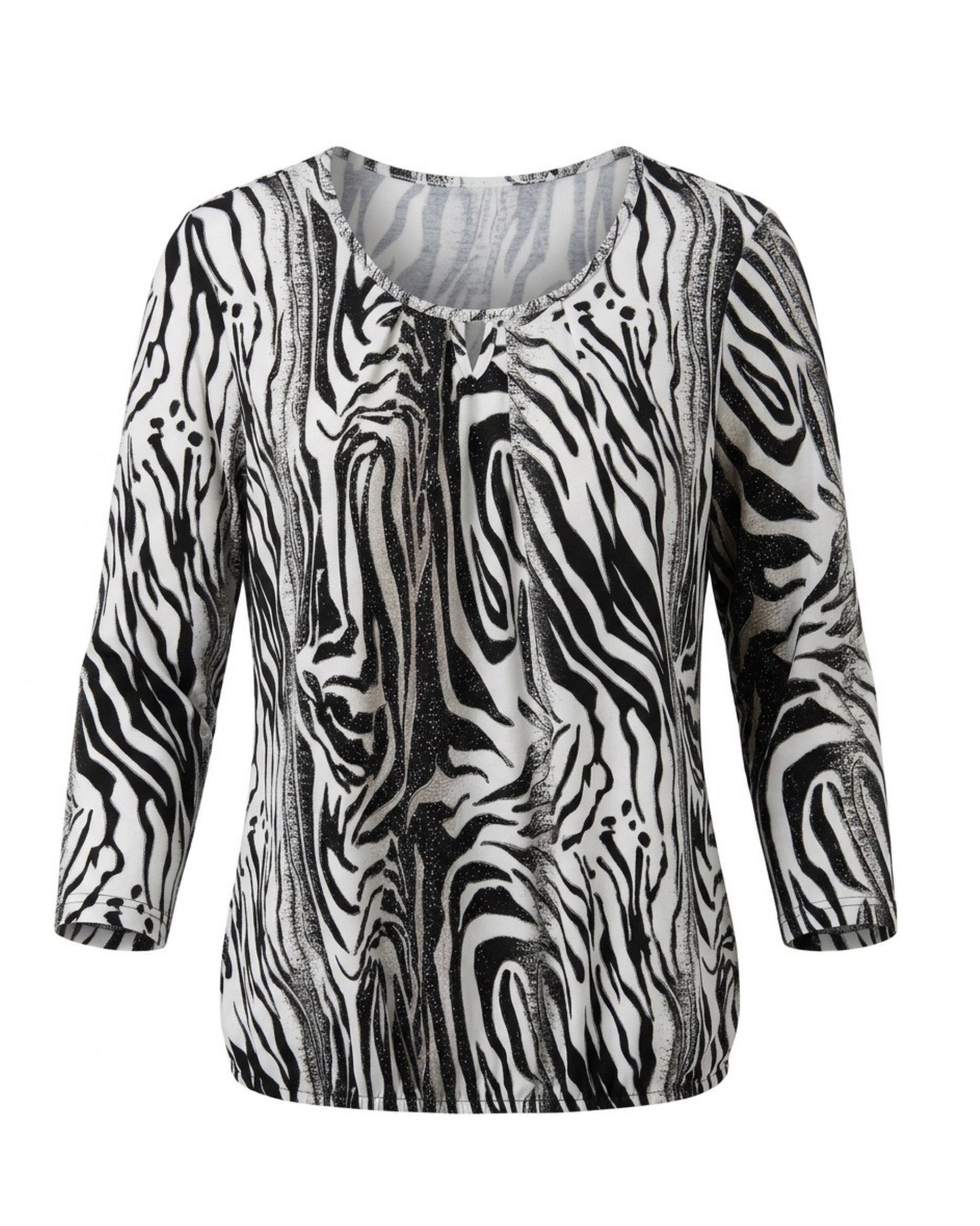 Damesshirt met driekwartmouwen van zachte viscose – Marijke Mode.