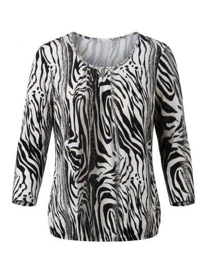 Damesshirt met driekwartmouwen van zachte viscose – Marijke Mode.