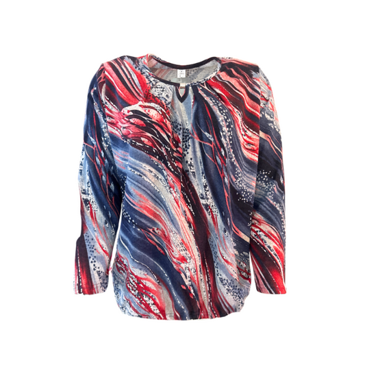 Blouson Shirt Blauw Rood