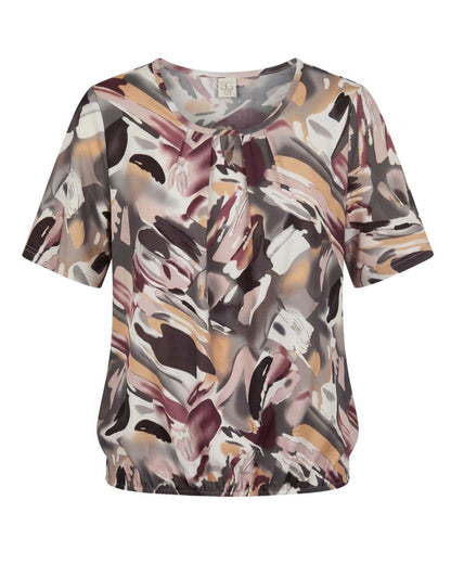 Blouson shirt voor dames met comfortabele pasvorm, verkrijgbaar bij Marijke Mode.