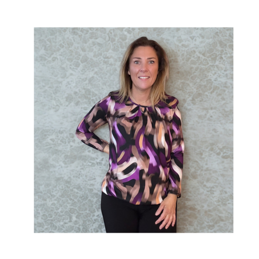 Blouson Shirt Camel Paars