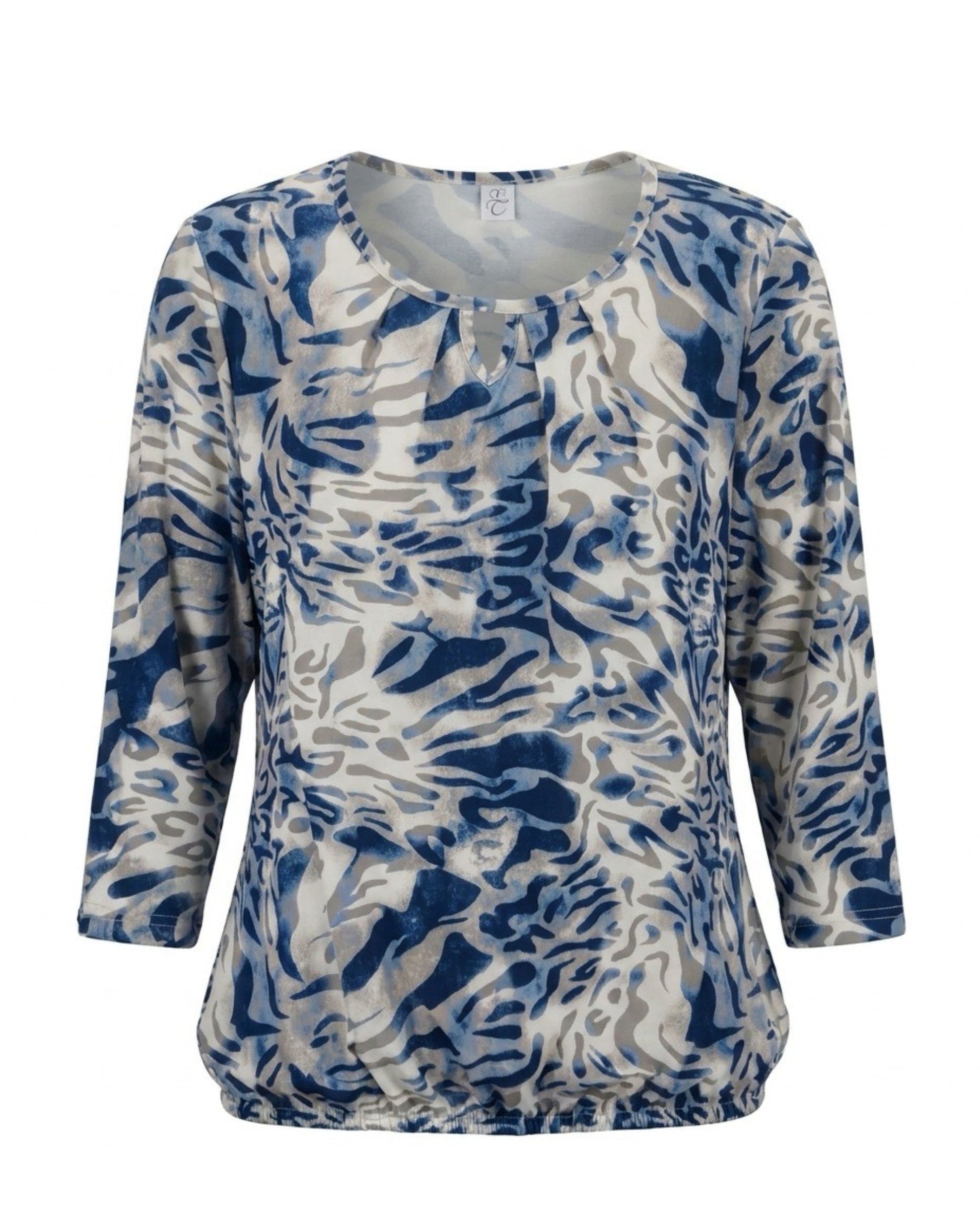 Damesshirt met driekwartmouwen van zachte viscose – Marijke Mode.