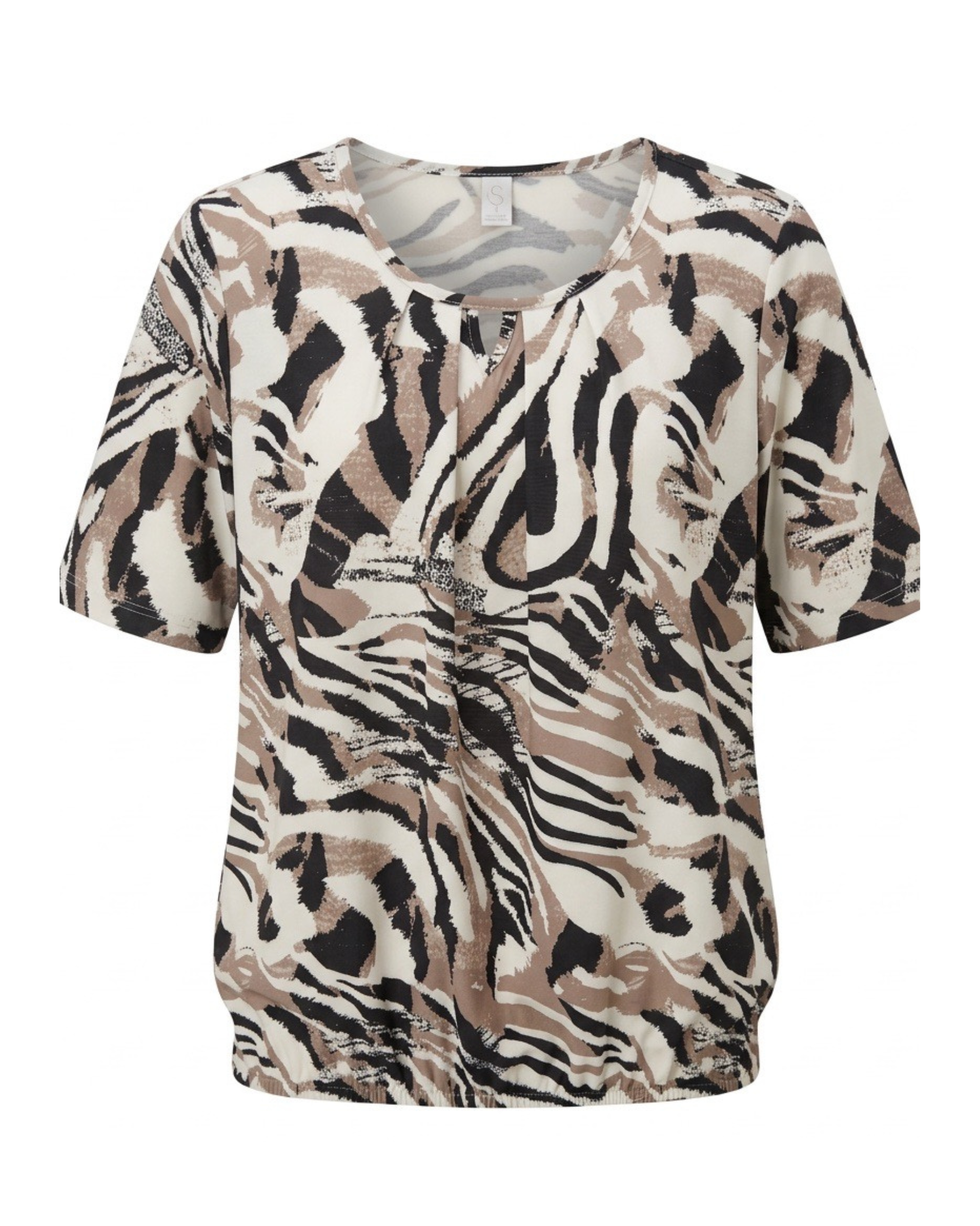 shirt van viscose blouson met elastiek bij Marijke Mode