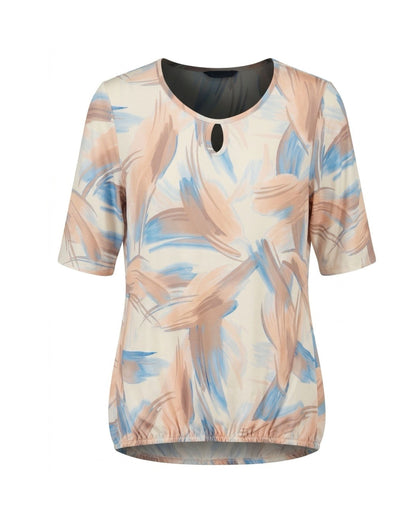 blouson tshirt met ronde hals en elastiek verkijgbaar bij mARIJKE mODE