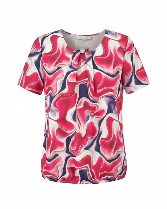 Blouson Shirt Elastiek Dessin Fuchsia Lila