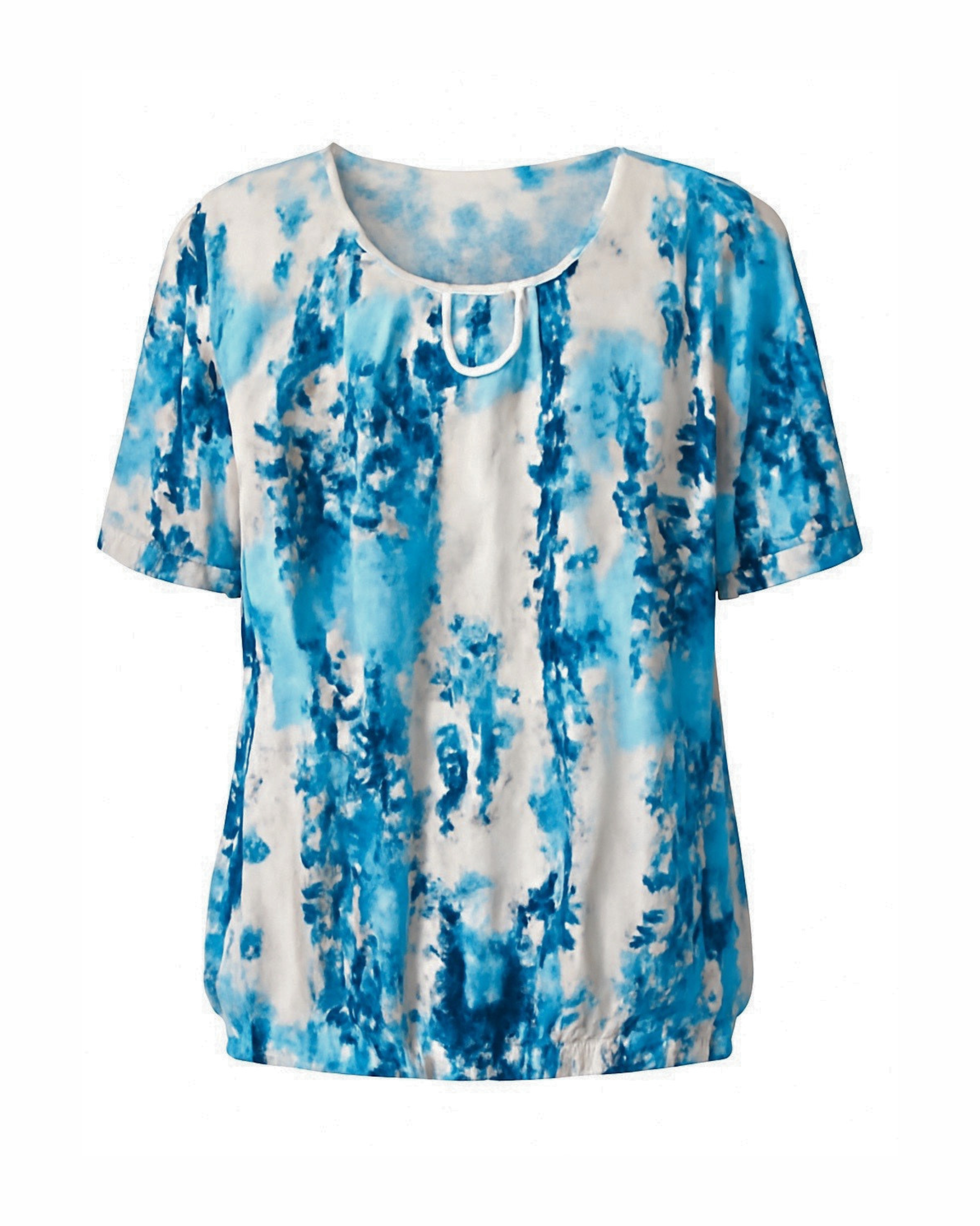 blouson shirt met elastiek van viscose verkocht door Marijke Mode