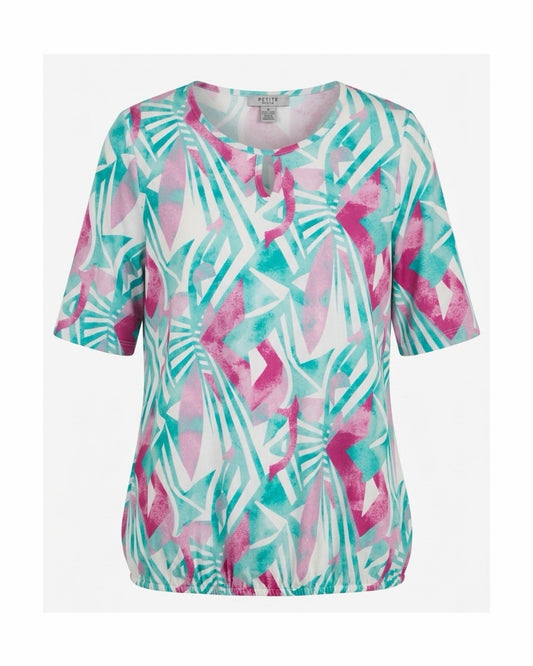 Blouson Shirt Elastiek Mint Groen Fuchsia