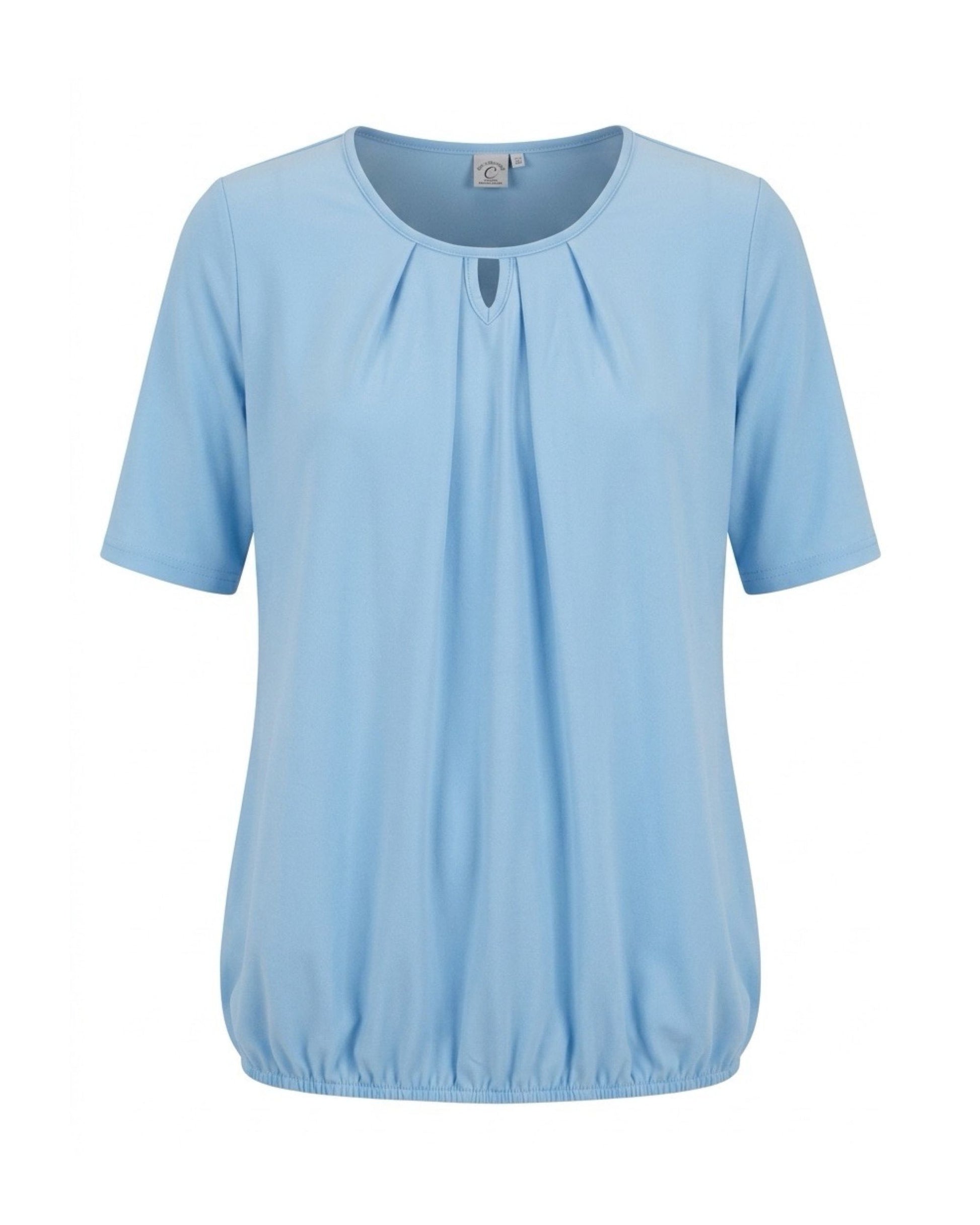 blouson shirt met elastiek korte mouwen bij marijke mode