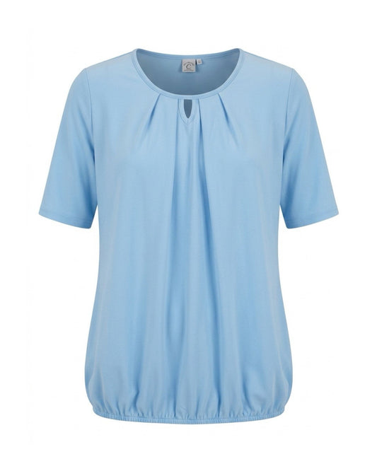 blouson shirt met elastiek korte mouwen bij marijke mode