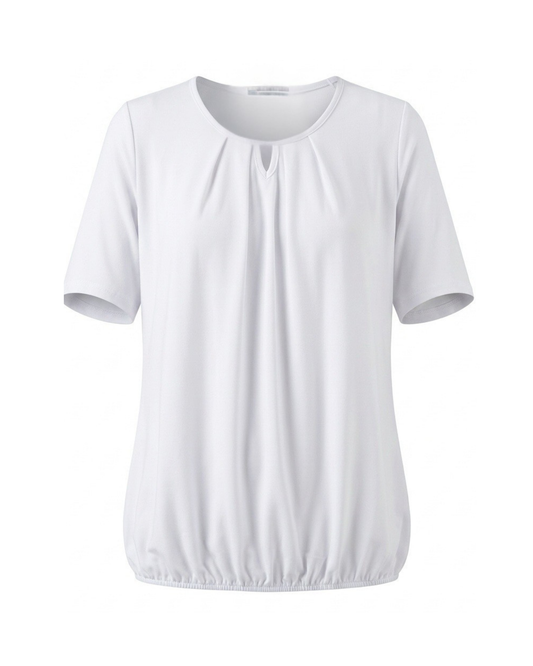 shirt met elastiek korte mouwen blouson bij marijke mode