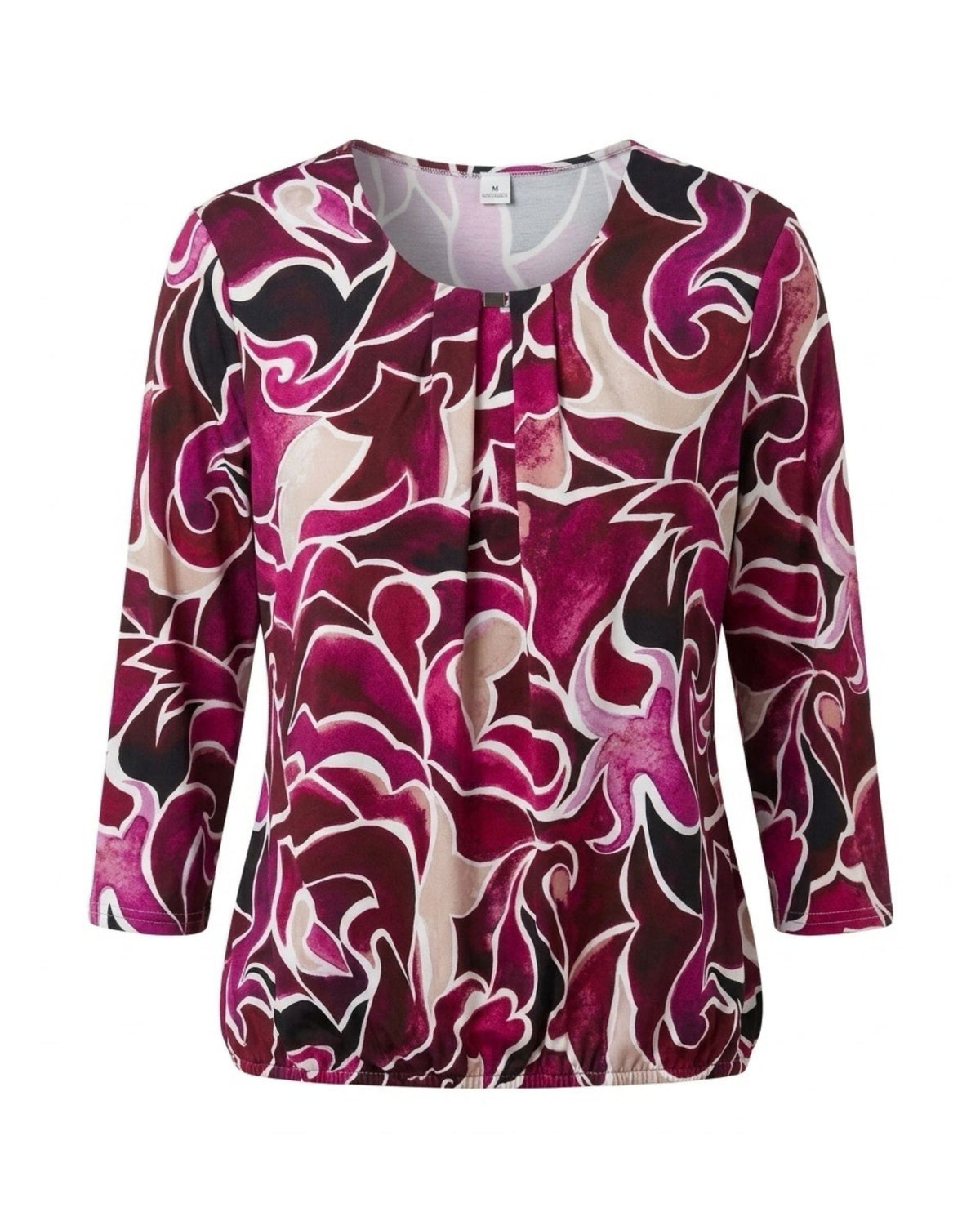 Blouson Shirt Met Zilverkleurig Detail Burgundy Fuchsia