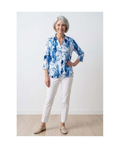 Dames Poloshirt In Blouson Model Met Polokraag En Comfortabele Pasvorm – Verkocht Door Marijke Mode