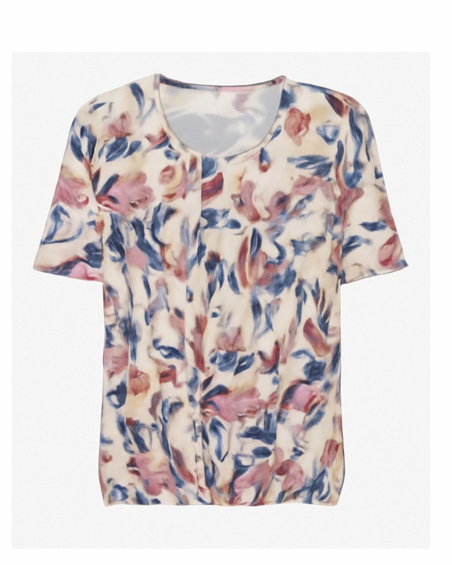 blouson shirt met elastiek van viscose verkocht door Marijke Mode