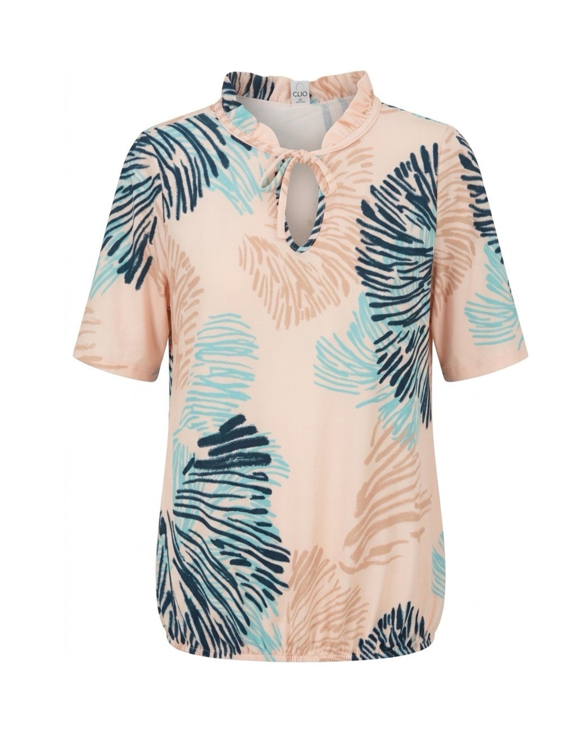 shirt met roesje viscose blouson model bij marijke mode