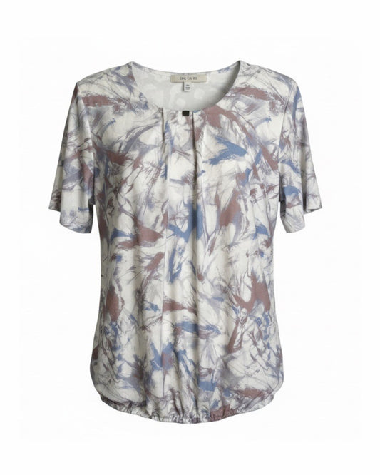 Blouson Shirt Met Ronde hals Beige grijs