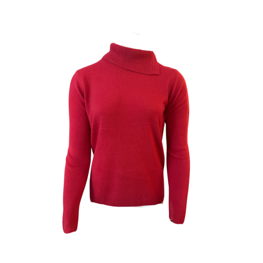 Cashmere Feeling Colltrui Met Split Rood