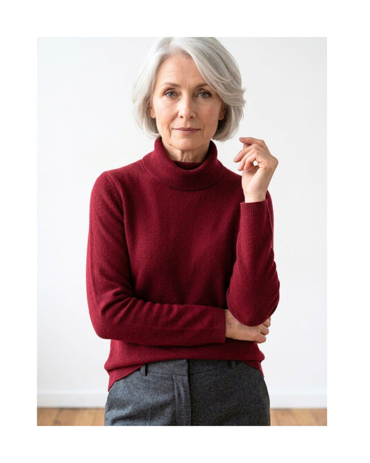 Cashmere Feeling dames coltrui met losse omslagcol in unikleur, verkrijgbaar bij Marijke Mode