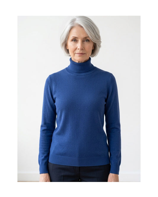 Cashmere Feeling dames coltrui met losse omslagcol in unikleur, verkrijgbaar bij Marijke Mode
