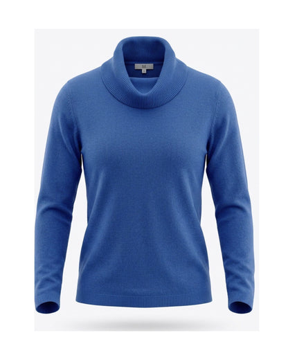 Cashmere Feeling dames coltrui met losse omslagcol in unikleur, verkrijgbaar bij Marijke Mode