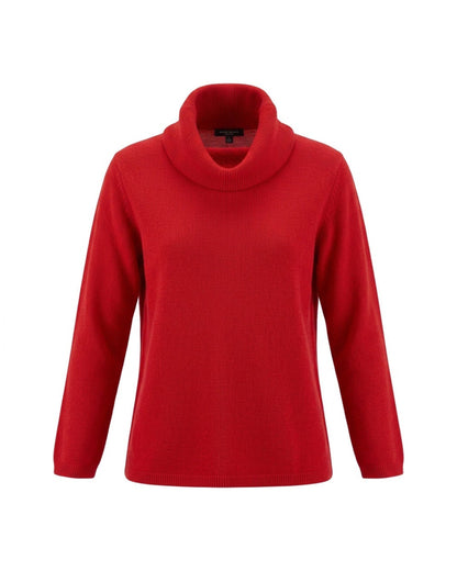 Cashmere Feeling dames coltrui met losse omslagcol in unikleur, verkrijgbaar bij Marijke Mode
