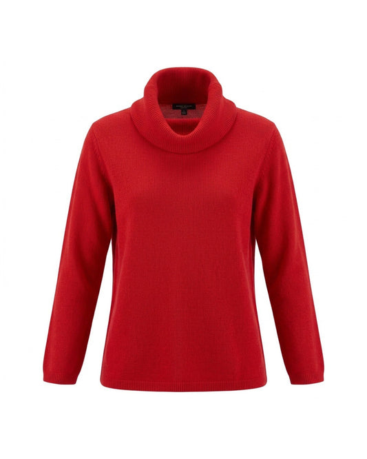Cashmere Feeling dames coltrui met losse omslagcol in unikleur, verkrijgbaar bij Marijke Mode