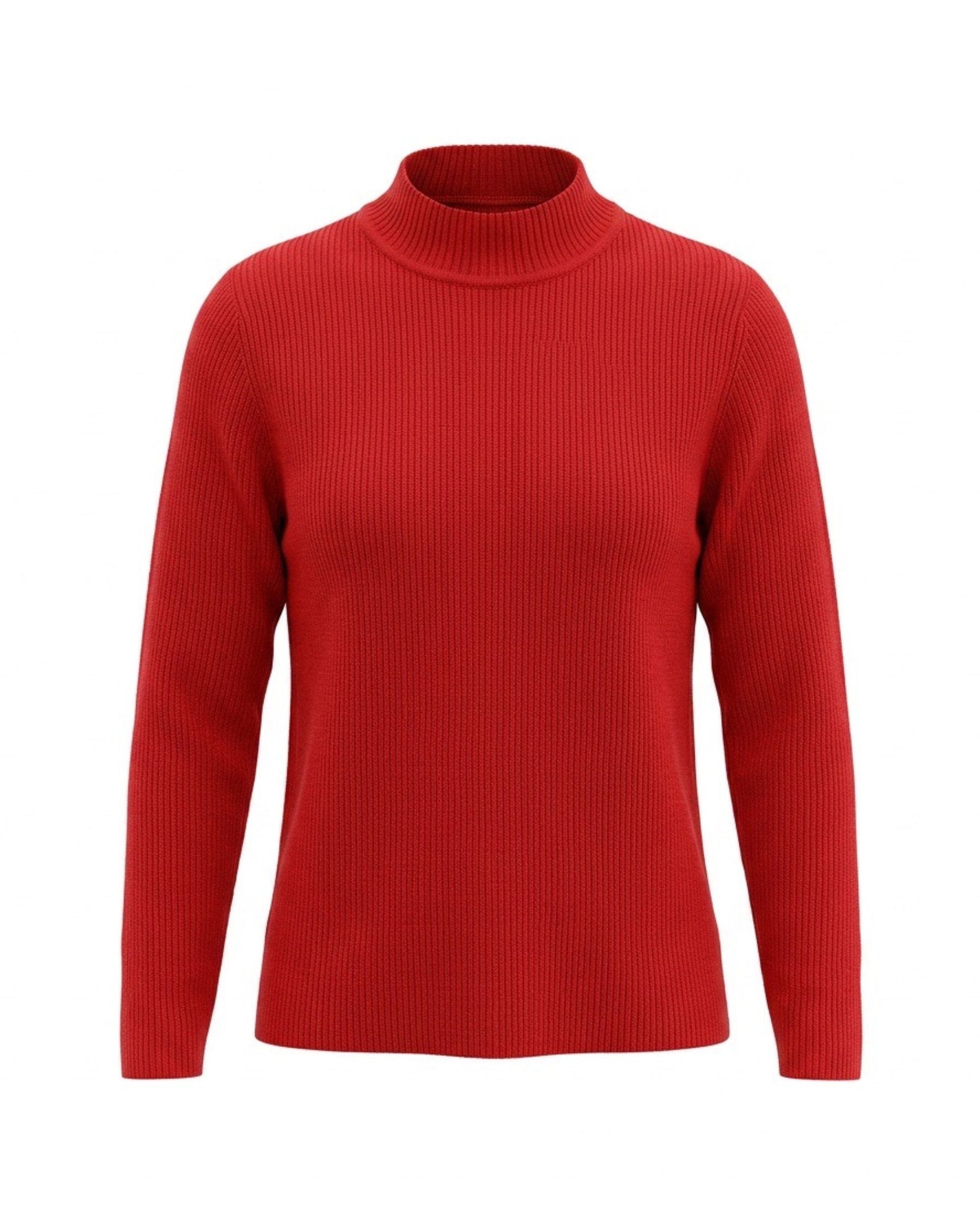 Cashmere Feeling dames coltrui in zachte ribstof met lange mouwen verkocht door Marijke Mode
