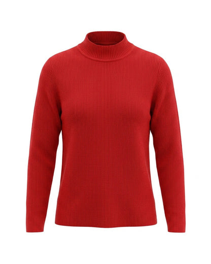 Cashmere Feeling dames coltrui in zachte ribstof met lange mouwen verkocht door Marijke Mode