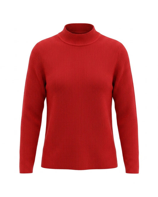 Cashmere Feeling dames coltrui in zachte ribstof met lange mouwen verkocht door Marijke Mode
