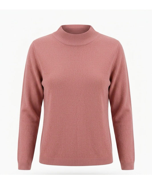 Zacht basic coltruitje van Cashmere Feeling met warme col Marijke Mode