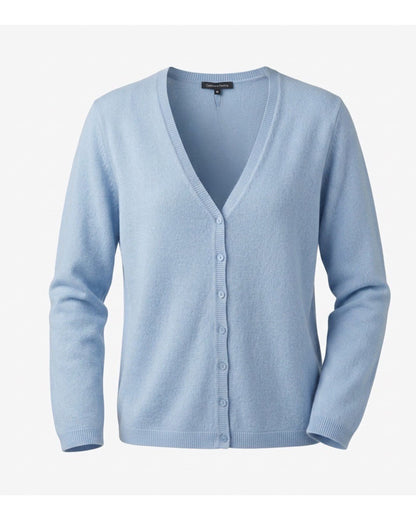 Cashmere Feeling zachte dames-twinset in unikleur met top en vest, verkrijgbaar bij Marijke Mode