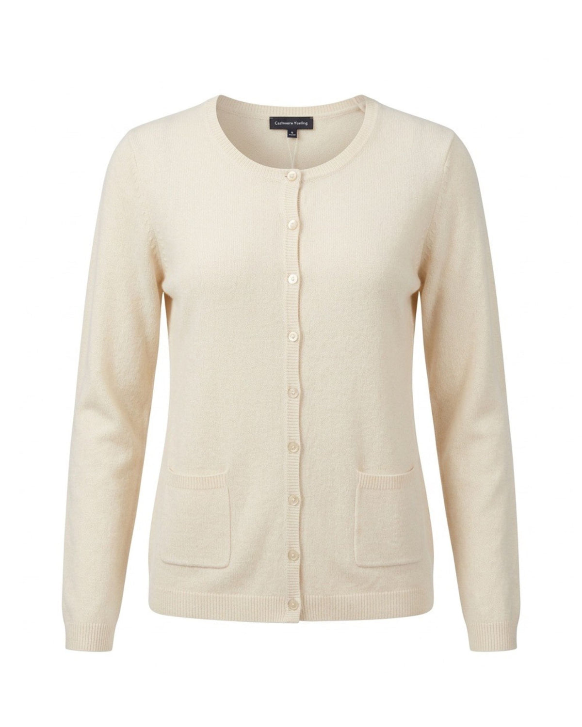 Cashmere Feeling kort vest met ronde hals, knopen en zakken in superzachte kwaliteit, verkrijgbaar bij Marijke Mode.