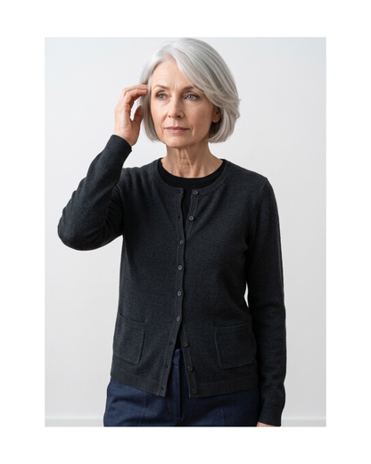 Cashmere Feeling vestje met zakjes bij Marijke Mode
