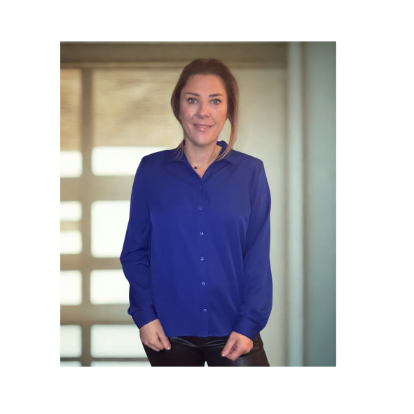 Uni Basic Blouse Kobaltblauw – Splitjes & Viscose – Marijke Mode