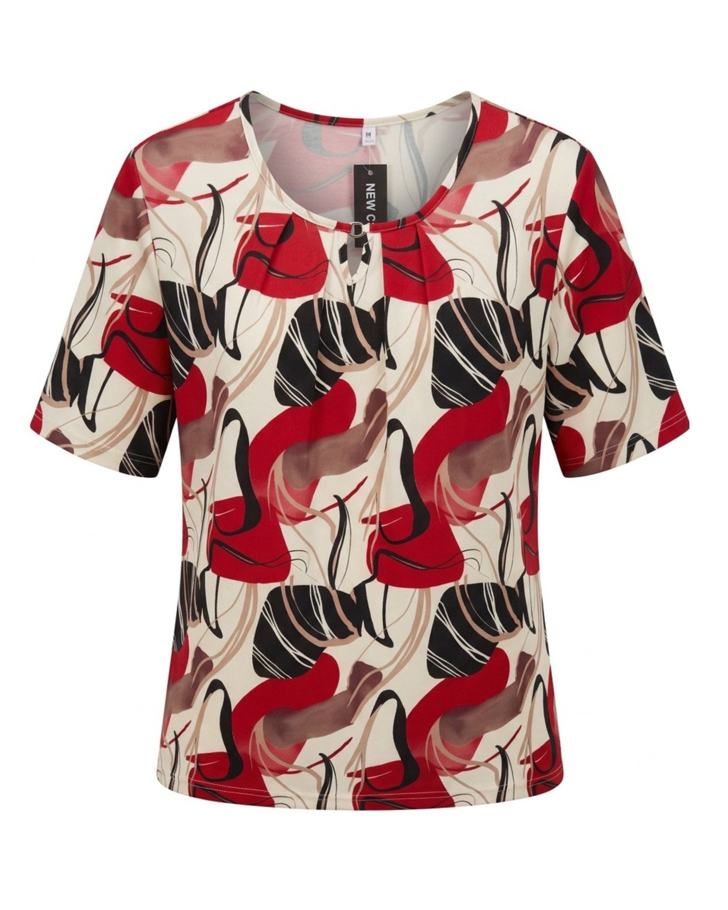 Blouson shirt voor dames met comfortabele pasvorm, verkrijgbaar bij Marijke Mode.