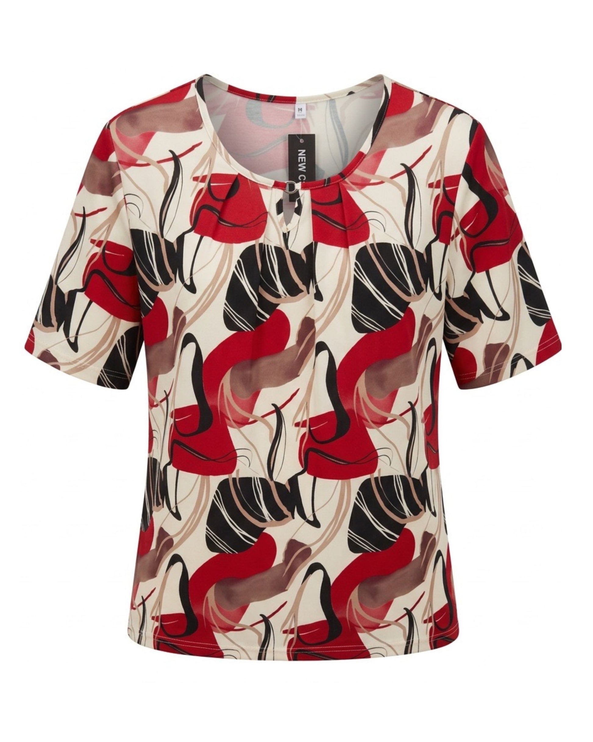 Blouson shirt voor dames met comfortabele pasvorm, verkrijgbaar bij Marijke Mode.