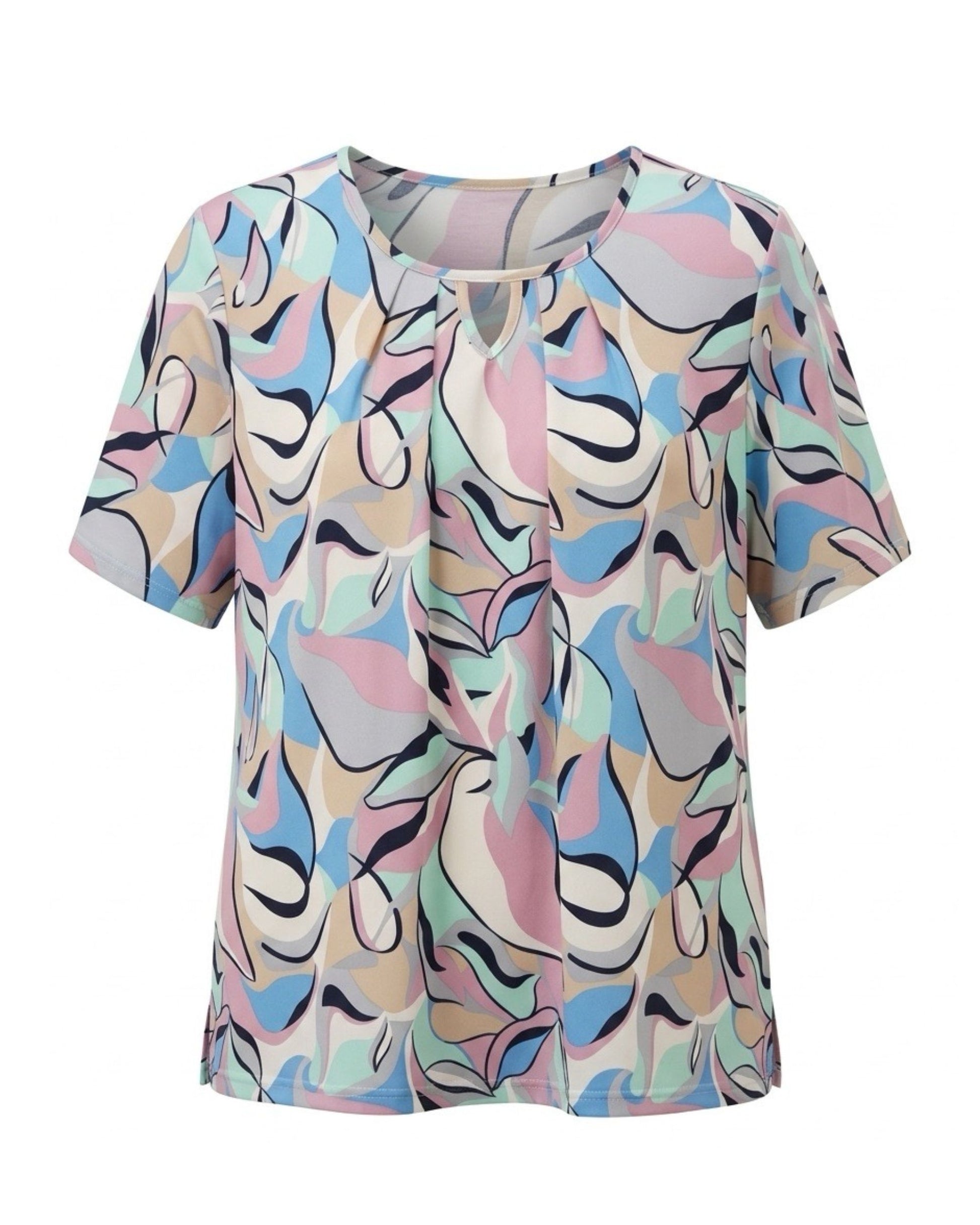 shirt met ronde hals van viscose door Marijke Mode