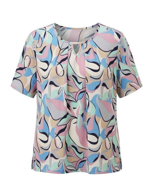 shirt met ronde hals van viscose door Marijke Mode