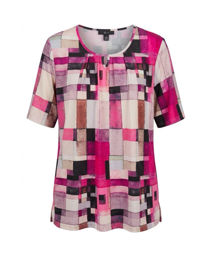 shirt ronde hals recht model viscose bij Marijke Mode