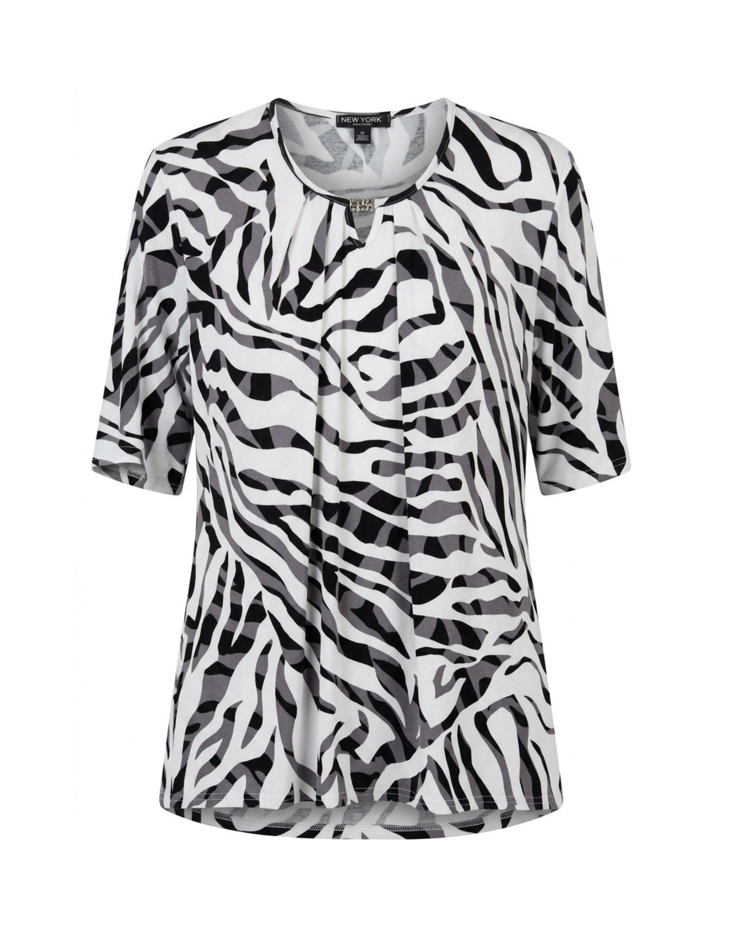 shirt ronde hals recht model viscose bij Marijke Mode