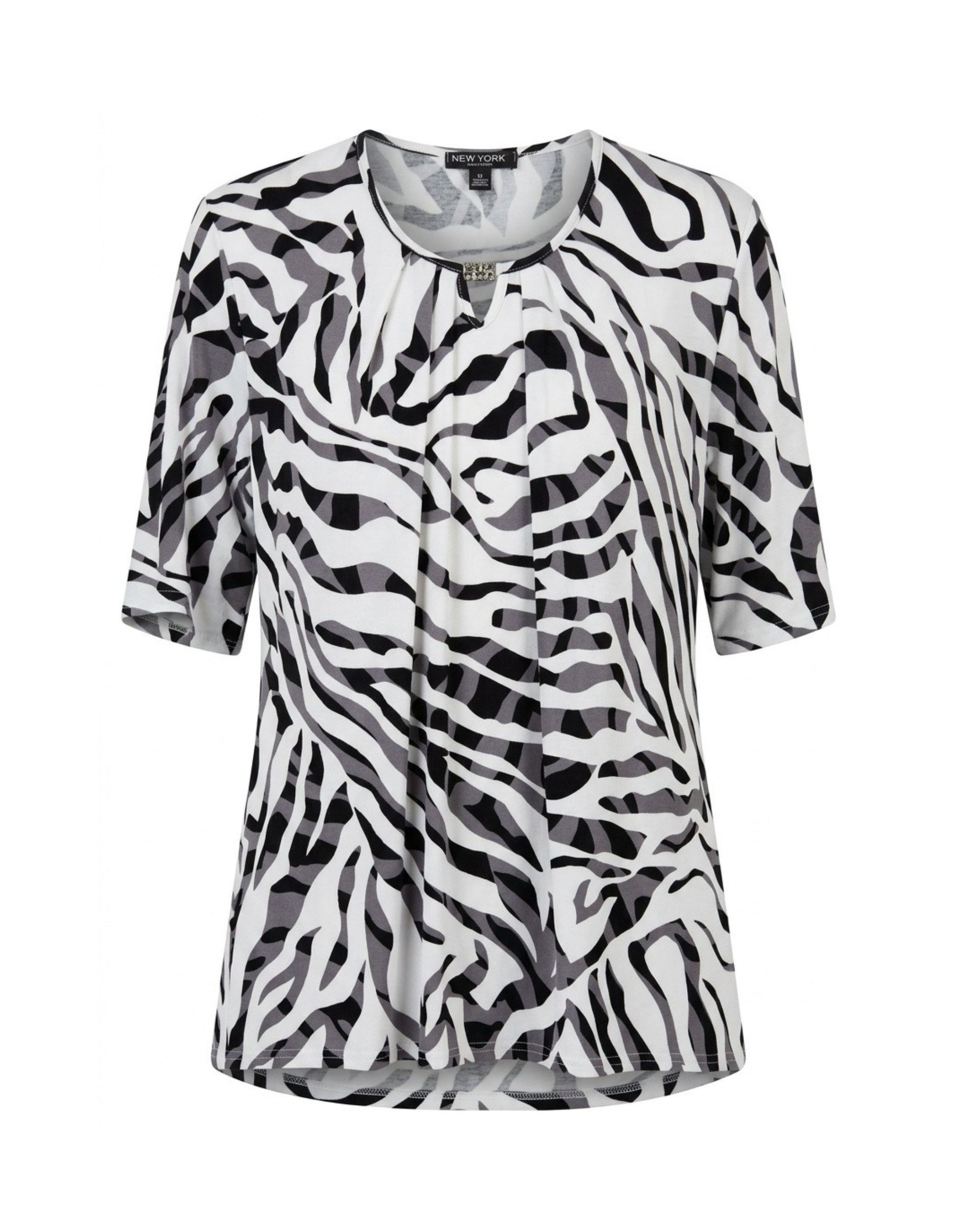 shirt ronde hals recht model viscose bij Marijke Mode