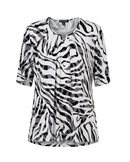 shirt ronde hals recht model viscose bij Marijke Mode