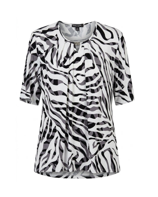shirt ronde hals recht model viscose bij Marijke Mode