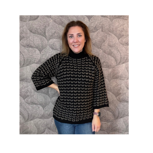 Dames Tuniek Trui Coll Zwart Taupe