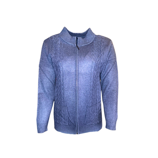 Dames Vest Met Rits Zakjes Raffblauw