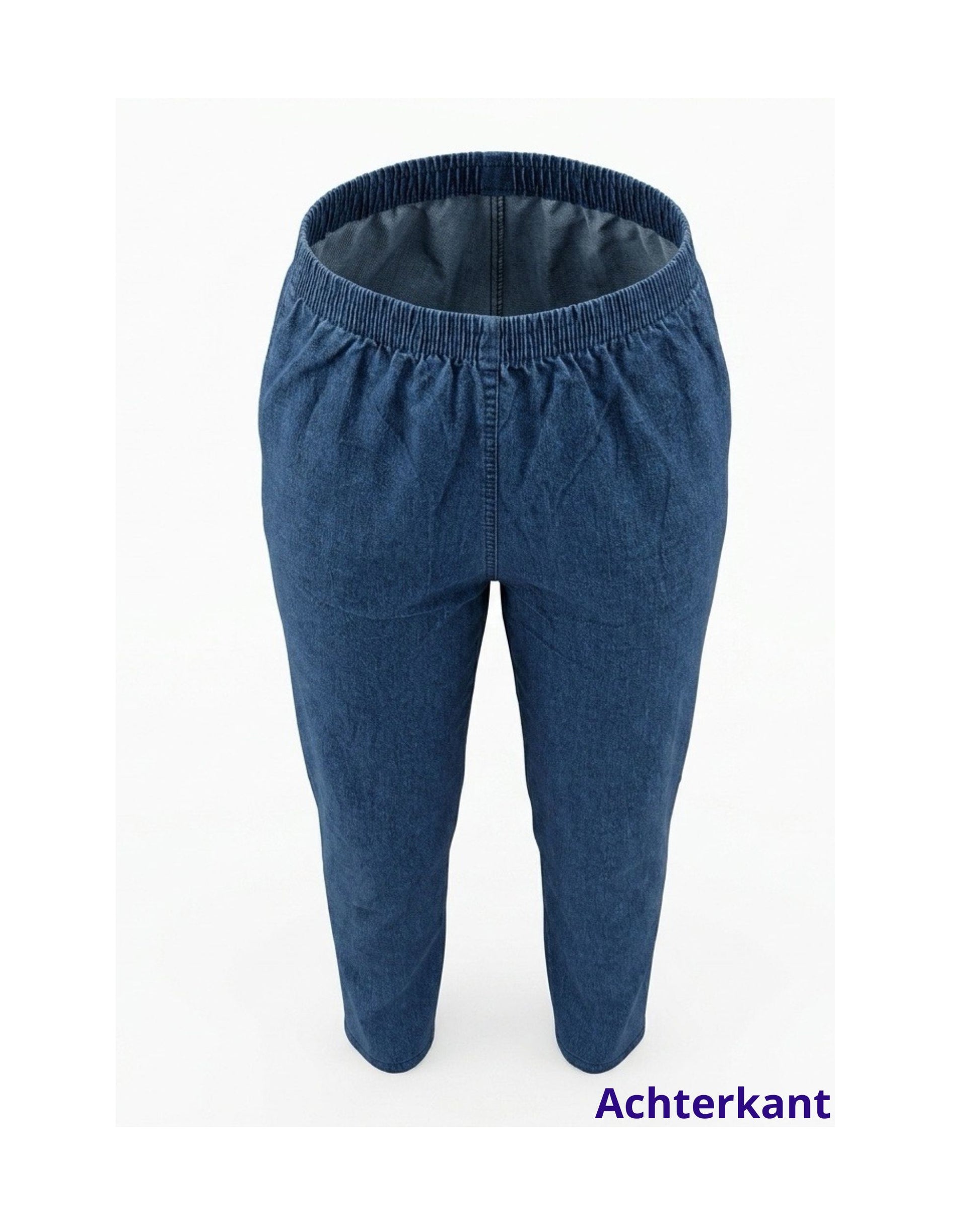 Comfortabele jeans met elastische band en echte ritszakjes verkrijgbaar bij Marijke Mode.