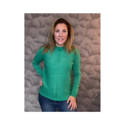 Zachte damestrui LIAM met turtleneck en ribstructuur – uni kleur – 45% viscose – warme wintertrui bij Marijke 