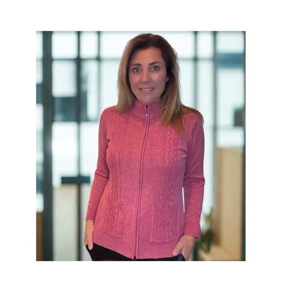 Dames Vest Met Rits Zakjes Oud Roze