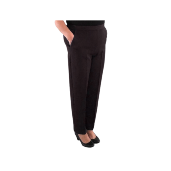 broek met elastiekeband in de taille ineen extra korte lengtemaat. Bij Marijke Mode