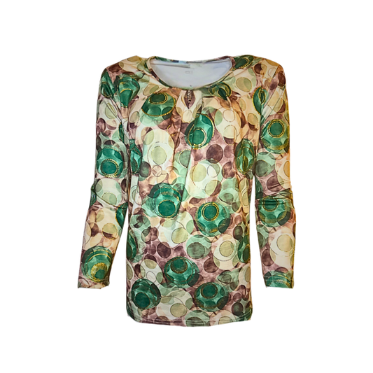 "Feestelijk dames shirt met glitter, keyhole en stras – Marijke Mode"